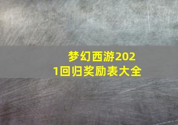 梦幻西游2021回归奖励表大全