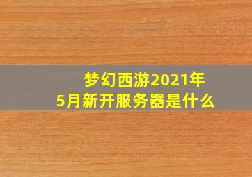 梦幻西游2021年5月新开服务器是什么