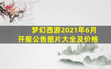 梦幻西游2021年6月开服公告图片大全及价格