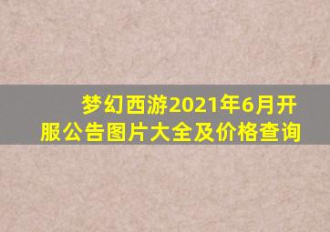 梦幻西游2021年6月开服公告图片大全及价格查询