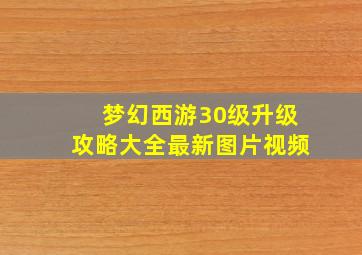 梦幻西游30级升级攻略大全最新图片视频