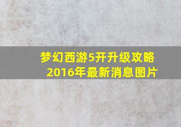 梦幻西游5开升级攻略2016年最新消息图片