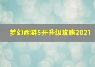 梦幻西游5开升级攻略2021