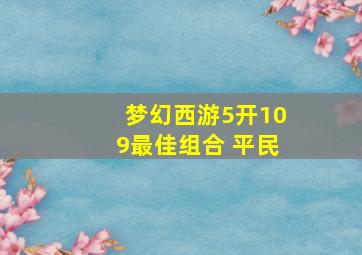 梦幻西游5开109最佳组合 平民