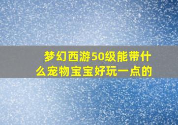 梦幻西游50级能带什么宠物宝宝好玩一点的