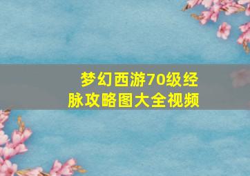 梦幻西游70级经脉攻略图大全视频