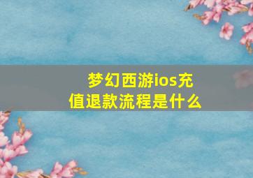 梦幻西游ios充值退款流程是什么