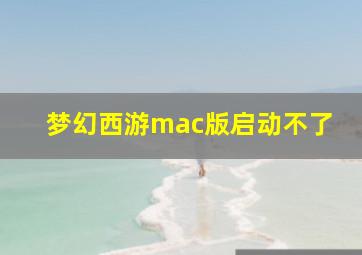 梦幻西游mac版启动不了