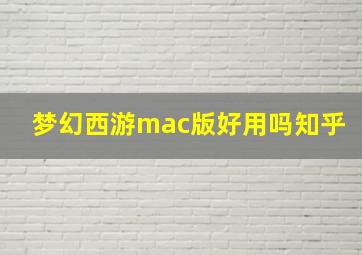 梦幻西游mac版好用吗知乎