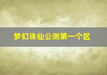 梦幻诛仙公测第一个区