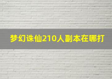 梦幻诛仙210人副本在哪打