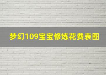 梦幻109宝宝修炼花费表图