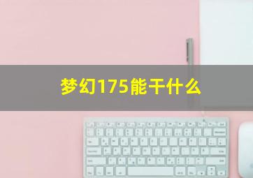 梦幻175能干什么