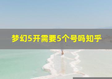 梦幻5开需要5个号吗知乎