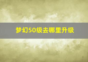 梦幻50级去哪里升级