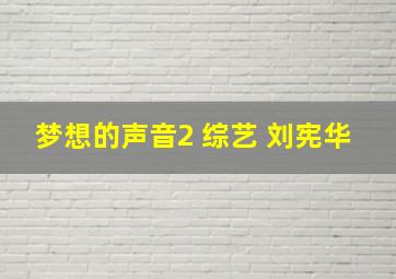 梦想的声音2 综艺 刘宪华