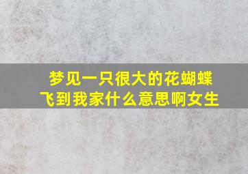 梦见一只很大的花蝴蝶飞到我家什么意思啊女生