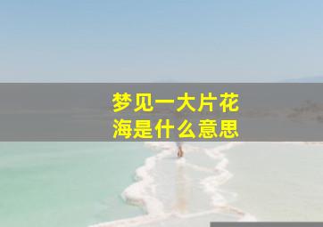 梦见一大片花海是什么意思