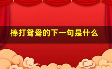 棒打鸳鸯的下一句是什么