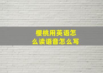 樱桃用英语怎么读语音怎么写