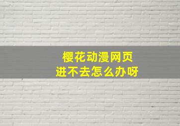 樱花动漫网页进不去怎么办呀