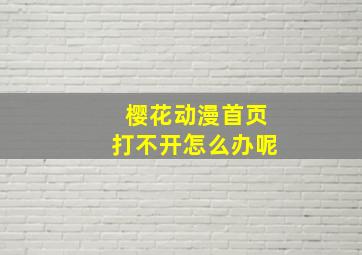 樱花动漫首页打不开怎么办呢