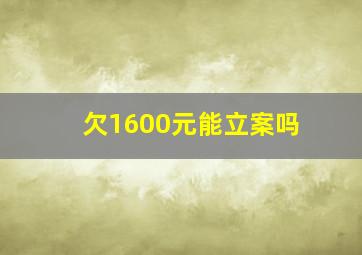 欠1600元能立案吗