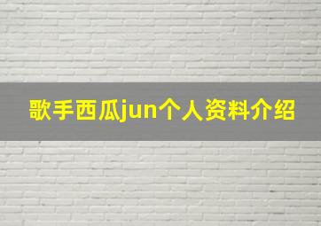 歌手西瓜jun个人资料介绍