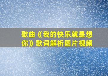 歌曲《我的快乐就是想你》歌词解析图片视频