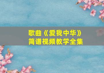 歌曲《爱我中华》简谱视频教学全集