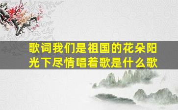 歌词我们是祖国的花朵阳光下尽情唱着歌是什么歌