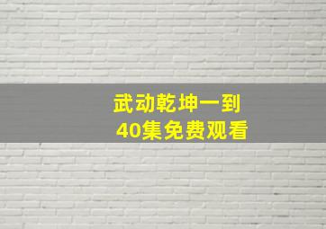 武动乾坤一到40集免费观看