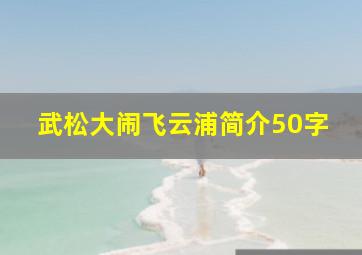 武松大闹飞云浦简介50字