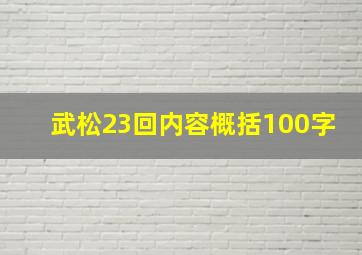 武松23回内容概括100字