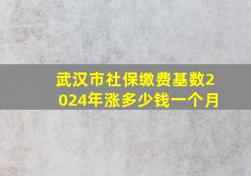 武汉市社保缴费基数2024年涨多少钱一个月