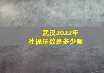 武汉2022年社保基数是多少呢