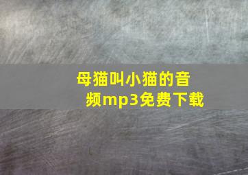 母猫叫小猫的音频mp3免费下载