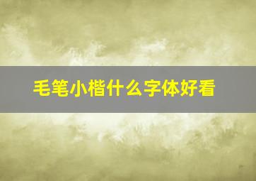 毛笔小楷什么字体好看