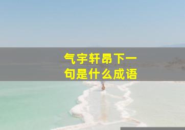 气宇轩昂下一句是什么成语