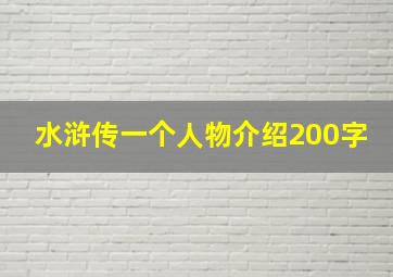 水浒传一个人物介绍200字