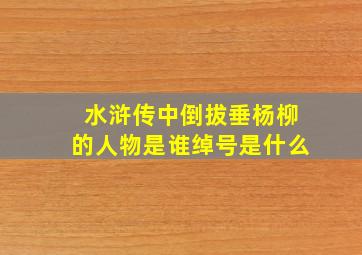 水浒传中倒拔垂杨柳的人物是谁绰号是什么