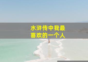 水浒传中我最喜欢的一个人