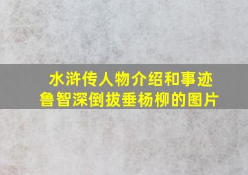 水浒传人物介绍和事迹鲁智深倒拔垂杨柳的图片