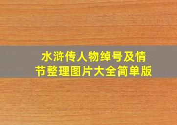 水浒传人物绰号及情节整理图片大全简单版