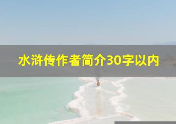 水浒传作者简介30字以内