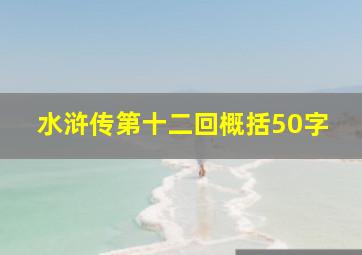 水浒传第十二回概括50字