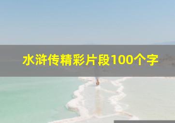 水浒传精彩片段100个字