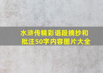 水浒传精彩语段摘抄和批注50字内容图片大全