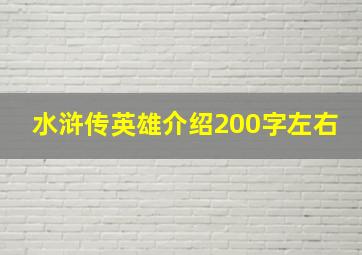 水浒传英雄介绍200字左右