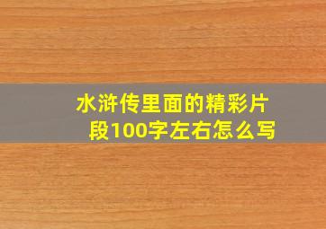 水浒传里面的精彩片段100字左右怎么写